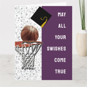 Cartão de Felicitações de Graduação de Basquetebol