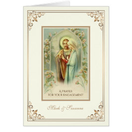 Cartão de Felicitações de Oração de Engajamento Ca