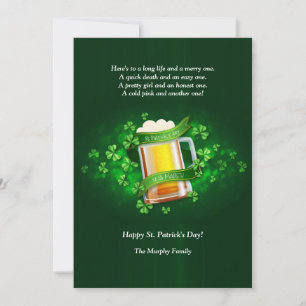 Cartão de Felicitações do Brinde Irlandês