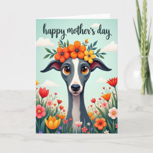 Cartão de Felicitações do Cão Floral