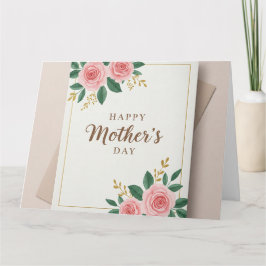 Cartão de Felicitações Dobrado dia das mães feliz