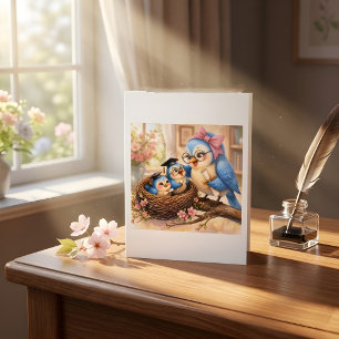 Cartão de Felicitações Dobrável de Formatura Cozy 