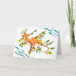 Cartão de Felicitações em Branco com Arte do Dragã