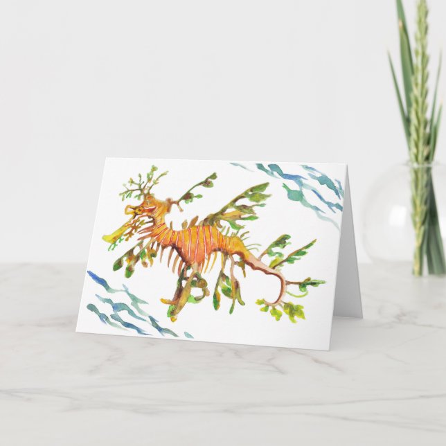 Cartão de Felicitações em Branco com Arte do Dragã (Frente)