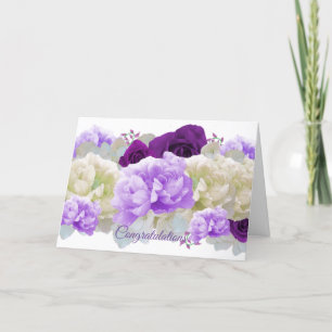 Cartão de Felicitações Florais para Casamento