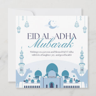 Cartão de felicitações islâmico elegante Eid ul az