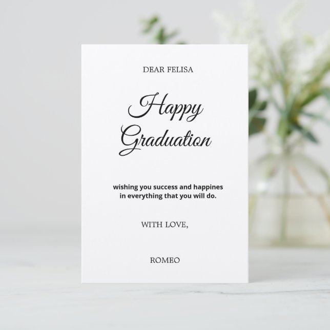 Cartão de Felicitações PARA GRADUAÇÃO (Em pé/Frente)