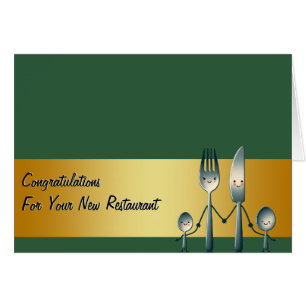 Cartão de Felicitações para Restaurante Novo Negóc