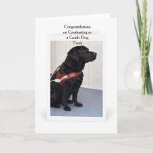 Cartão de Felicitações pela Formatura de Cão-Guia