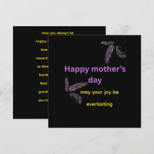 cartão de felicitações simples para o dia das mães