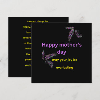 cartão de felicitações simples para o dia das mães
