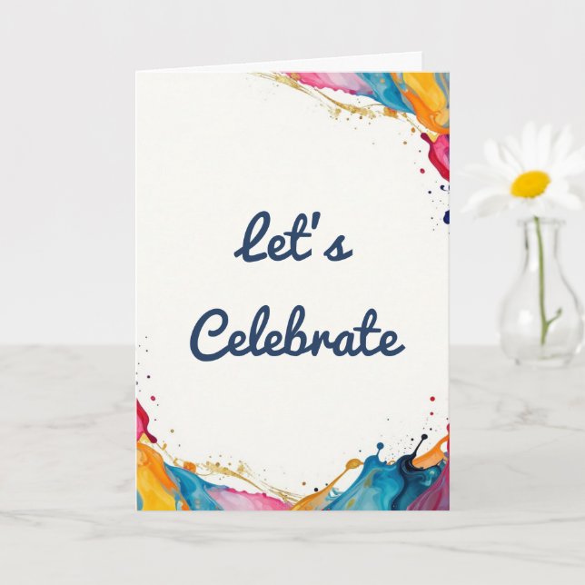 Cartão de Felicitações Vamos Celebrar (Planta pequena)
