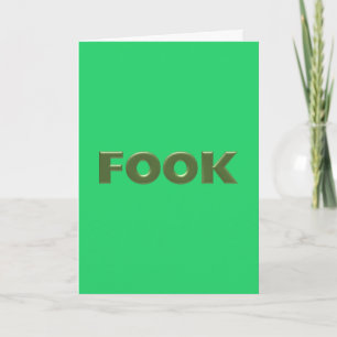 Cartão de felicitações verde Fook