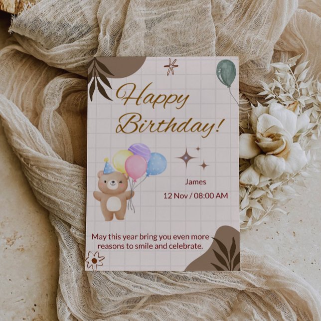 Cartão de Feliz Aniversário (Happy Birthday Card)