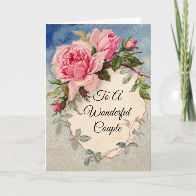 Cartão de Feliz Aniversário com Lindas Rosas Cor-d (Frente)