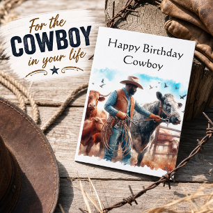 Cartão de Feliz Aniversário Cowboy