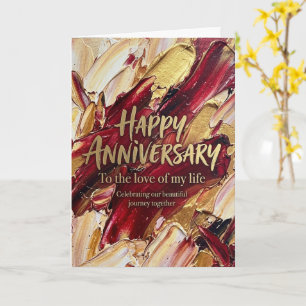 Cartão de Feliz Aniversário de Casamento com Textu