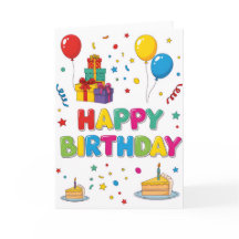 Cartão de “Feliz Aniversário” de Desenho Animado B