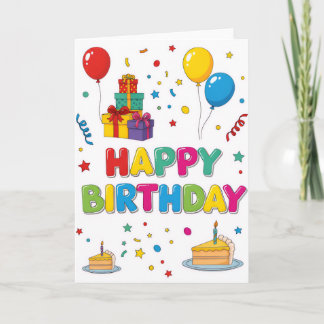 Cartão de “Feliz Aniversário” de Desenho Animado B