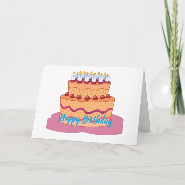 Cartão de Feliz Aniversário Dobrado (Frente)