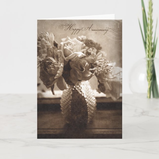 Cartão de Feliz Aniversário Estilo Antigo (Frente)