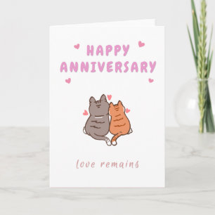 Cartão de Feliz Aniversário Gato Apaixonado