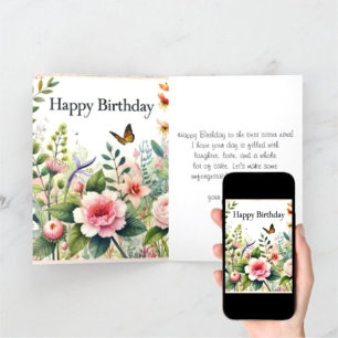 Cartão de Feliz Aniversário Irmã Flor Silvestre