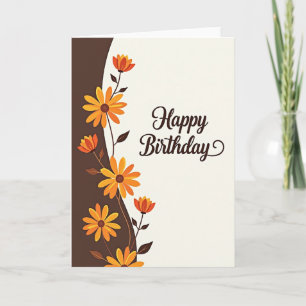 Cartão de Feliz Aniversário Outonal