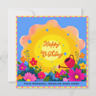 Cartão de Feliz Aniversário para Jardim com Sol Br