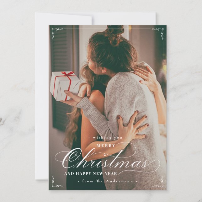 Cartão de Feliz ano novo Clássico de Feliz Natal (Frente)