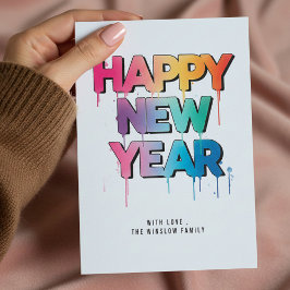 Cartão de Feliz Ano Novo – Nome ou Família Persona