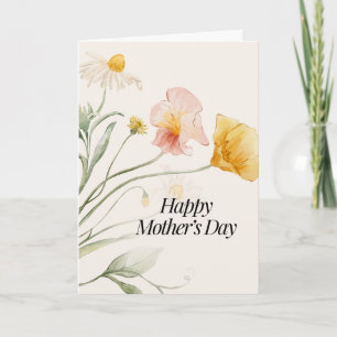 Cartão de Feliz Dia das Mães com flores clássicas