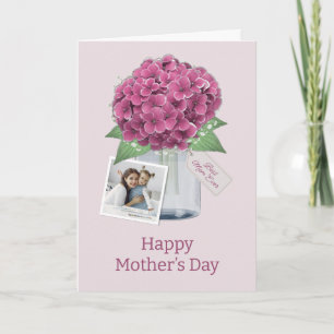 Cartão de Feliz Dia das Mães com Foto de Hortênsia