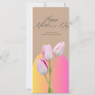 Cartão de Feliz Dia das Mães suave e Elegante