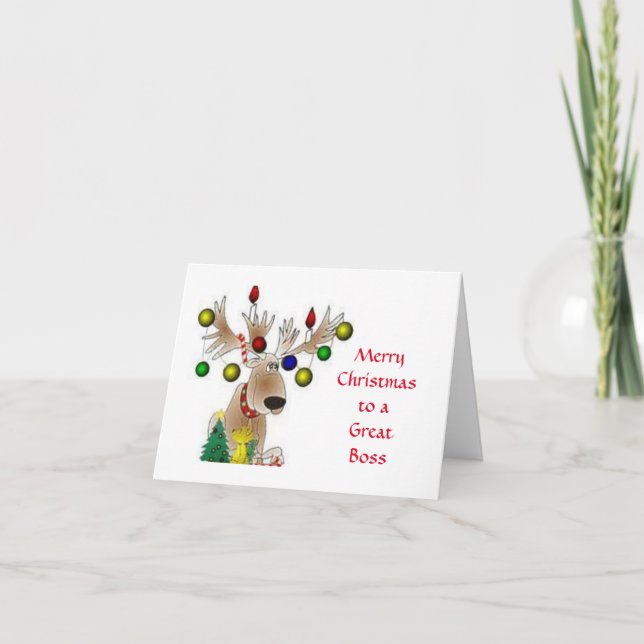 CARTÃO DE **FELIZ NATAL** PARA UM ÓTIMO CHEFE" (Frente)
