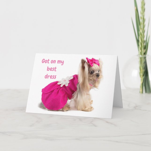 CARTÃO DE "FELIZ POR VOCÊ" COM ROUPAS CHIQUE (Frente)