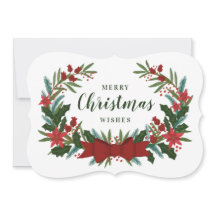 Cartão de Feriado Clássico de Terras Greenery de N