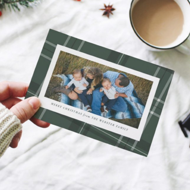 Cartão de feriado com fotografia verde xadrez 1 (Criador carregado)