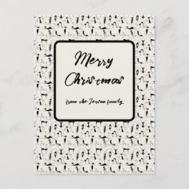 Cartão de Feriado da Família Gado Negra Natal