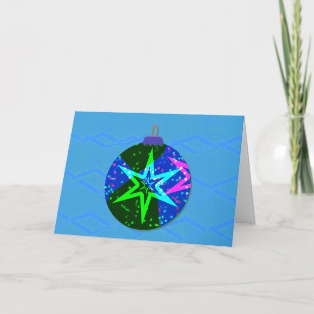 Cartão de Feriado de Abstrato de Natal nas Estrela (Frente)