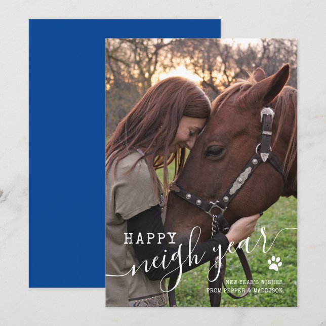 Cartão de Feriado de Anos novos de Fotografia Hors (Frente/Verso)