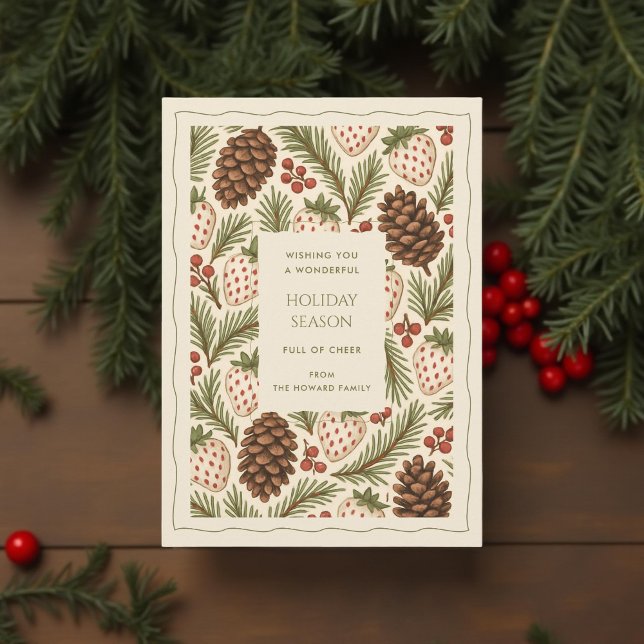 Cartão de Feriado de Aquarela Vermelha Verde (Criador carregado)