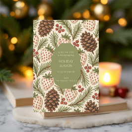 Cartão de Feriado de Aquarela Vermelha Verde