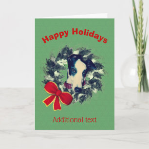 Cartão de Feriado de Arco Greyhound Wreath Natal