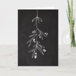 Cartão de Feriado de Arte Mistletoon Chalkboard<br><div class="desc">Desenhado à mão com um giz fino,  este cartão Mistletoe é uma maneira elegante de enviar sua saudação aos amigos e à família nesta temporada de festas.</div>