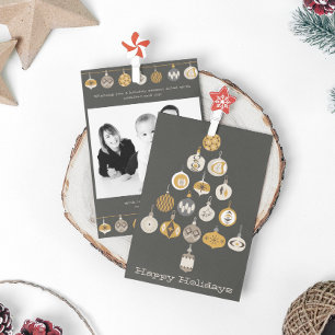 Cartão de Feriado de Árvore de Natal com Foto de P