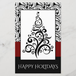 Cartão de Feriado de Árvore de Natal de Damasco Pr