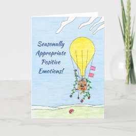 Cartão de Feriado de Balão de Ar Quente Whimsical
