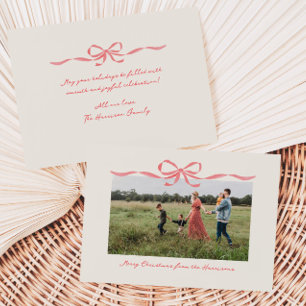 Cartão de Feriado de Borda Vermelha Desenhada à Mã