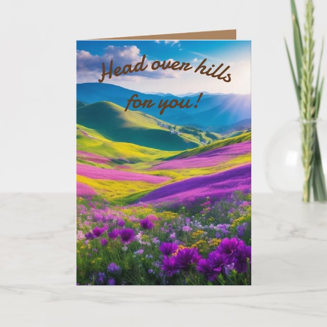 Cartão de Feriado de Cabeça Sobre Calços (Frente)